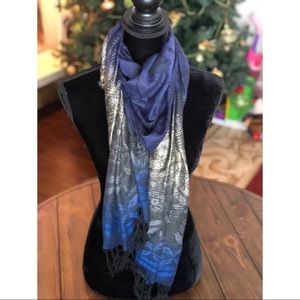 Gold, blue and black wrap/scarf